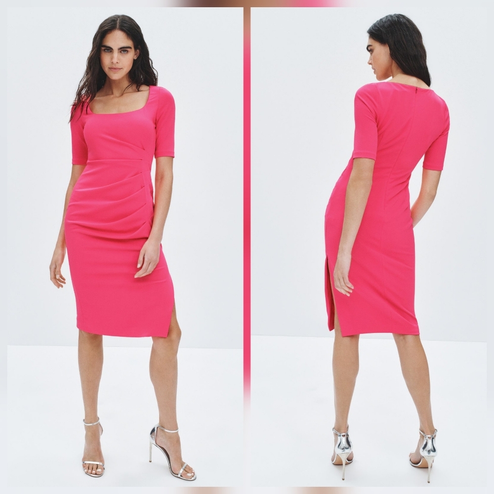 Black Halo Salvanna Sheath Dress Casual Square Neck Short Sleeve Size 4